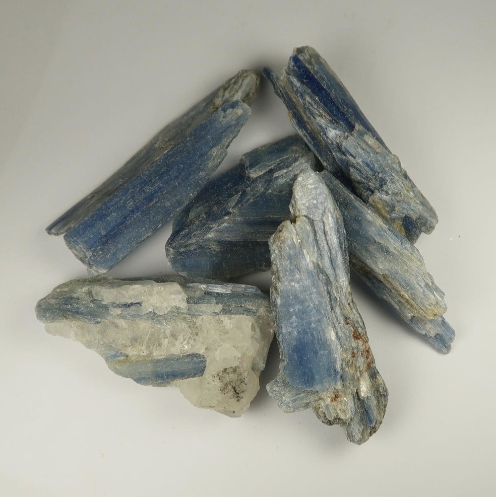 kyanite crystals (blue)