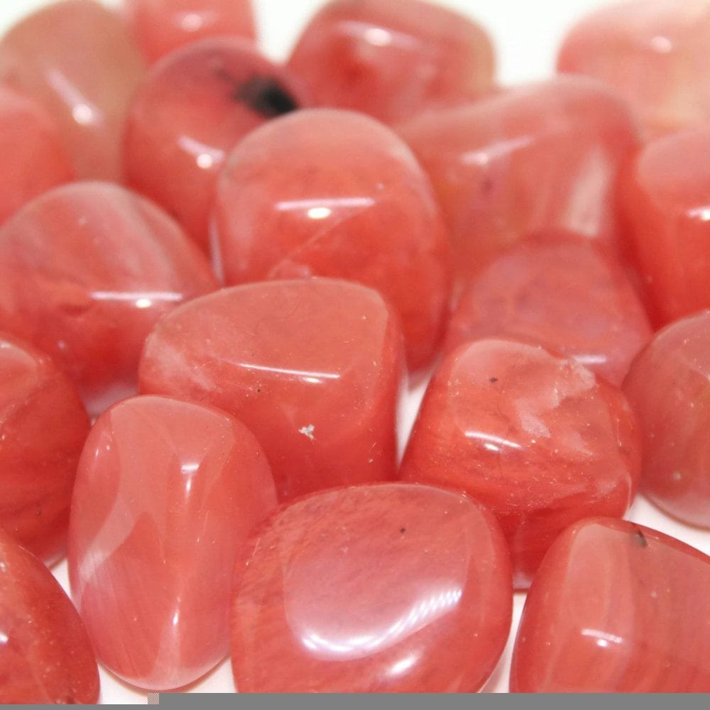 cherry 'quartz' glass tumblestones