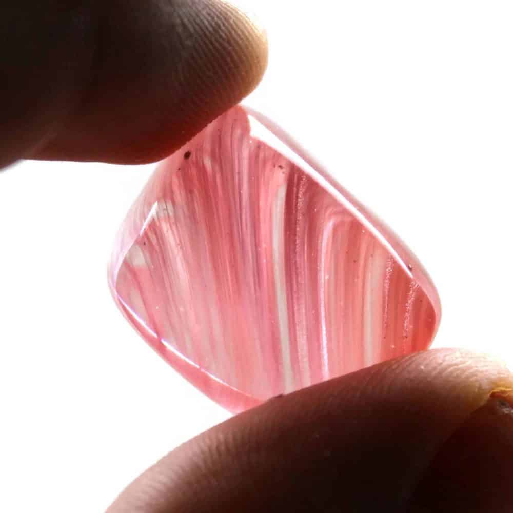 cherry 'quartz' glass tumblestones