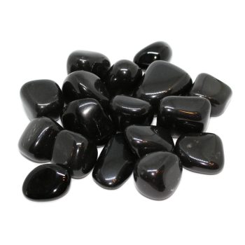 Tumbled Black Agate pieces - sometimes also sold as Black Agate tumblestones.