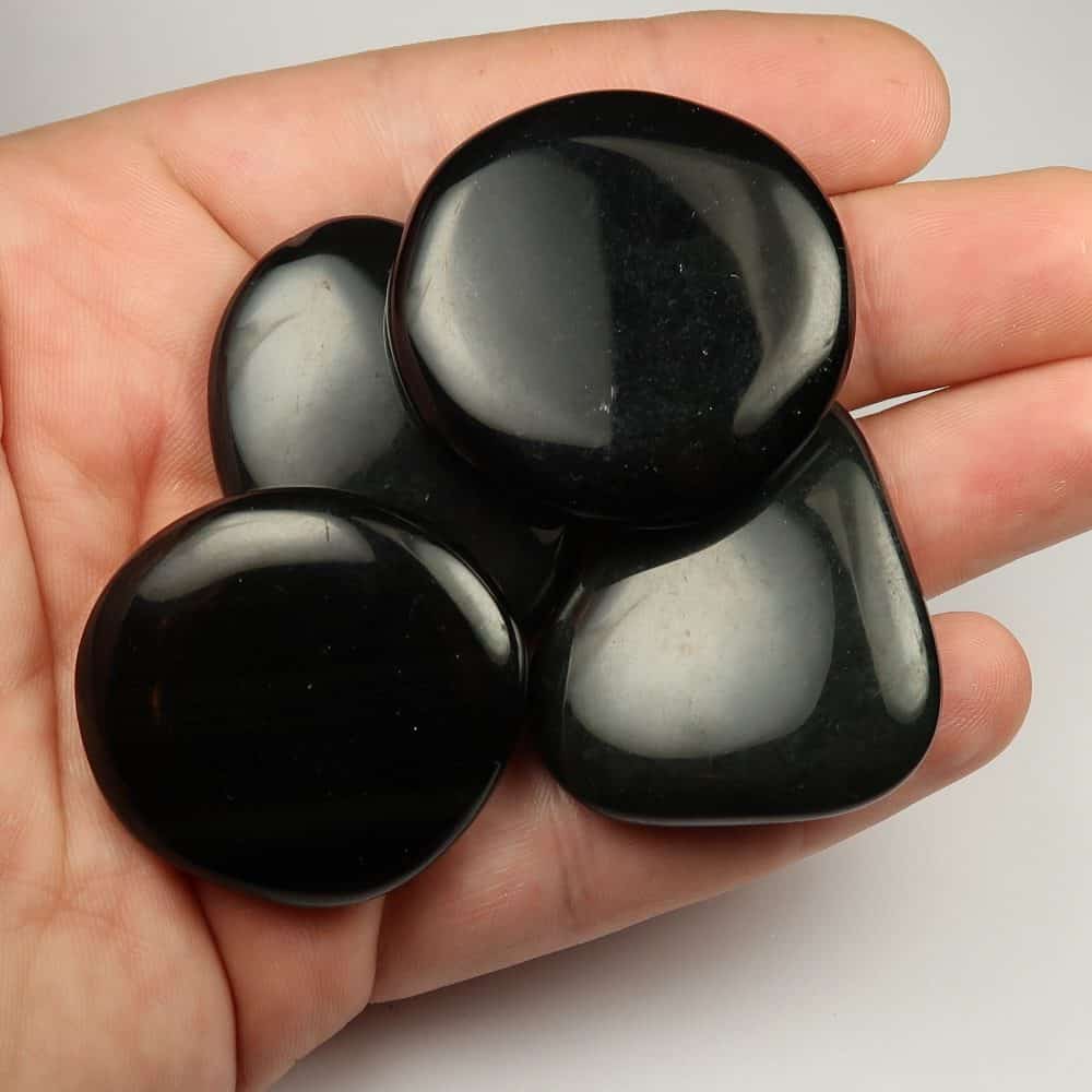 black obsidian palmstones thumbstones 3
