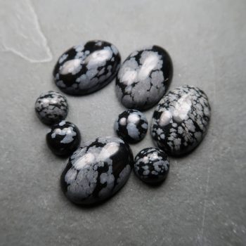 Snowflake Obsidian Cabochons For Jewellery Making (2)