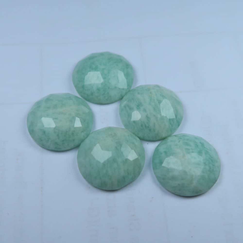 rose cut amazonite cabochons for jewellery making