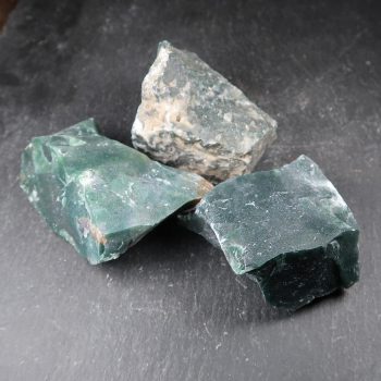 rough green moss agate for specimens or rock tumbling 2