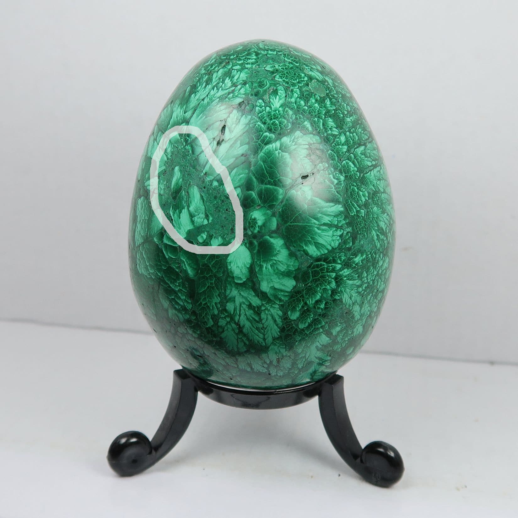 malachite egg carvings