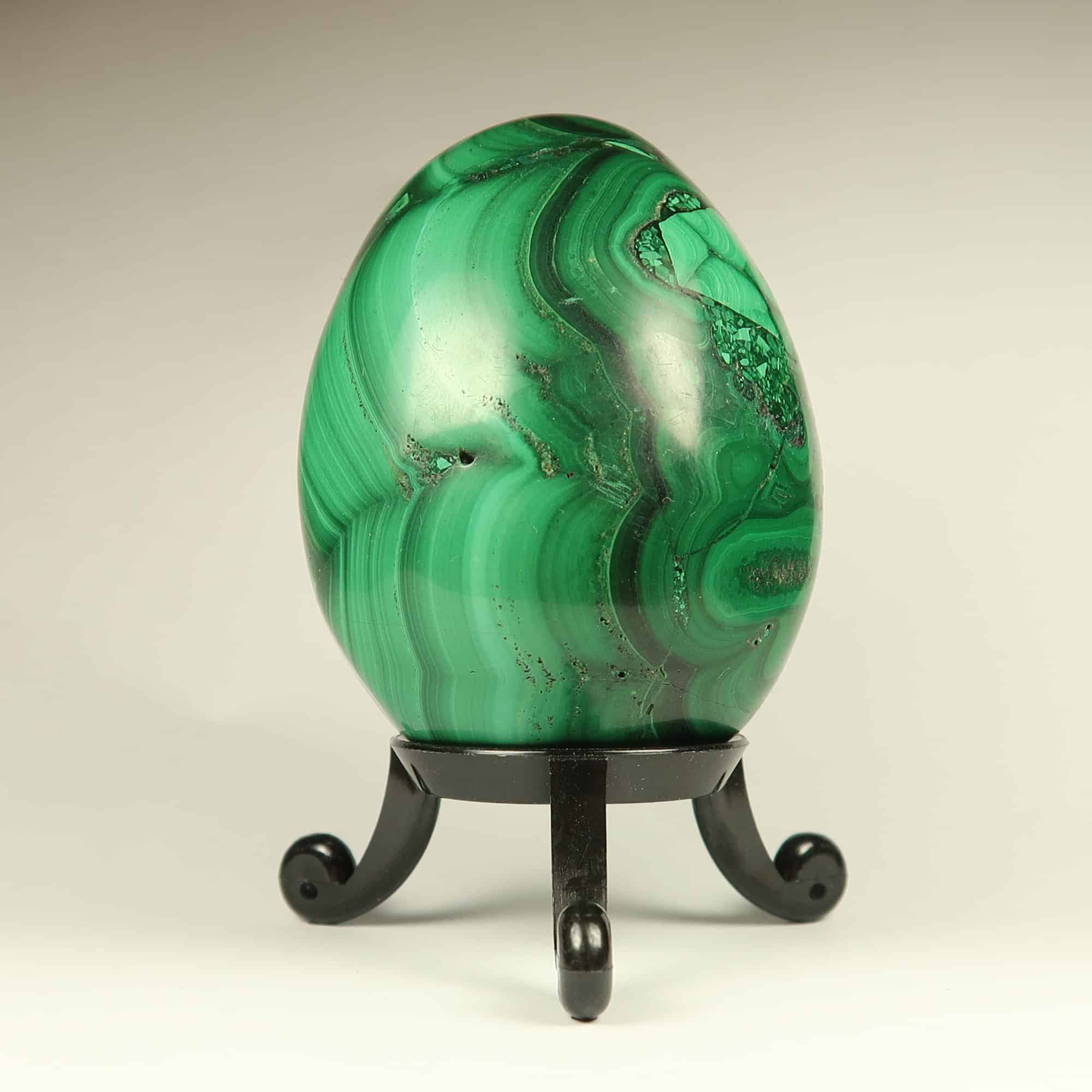 malachite egg carvings