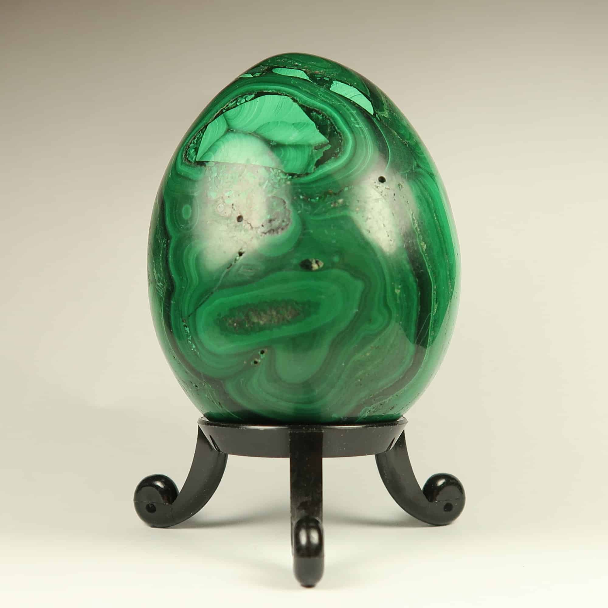 malachite egg carvings