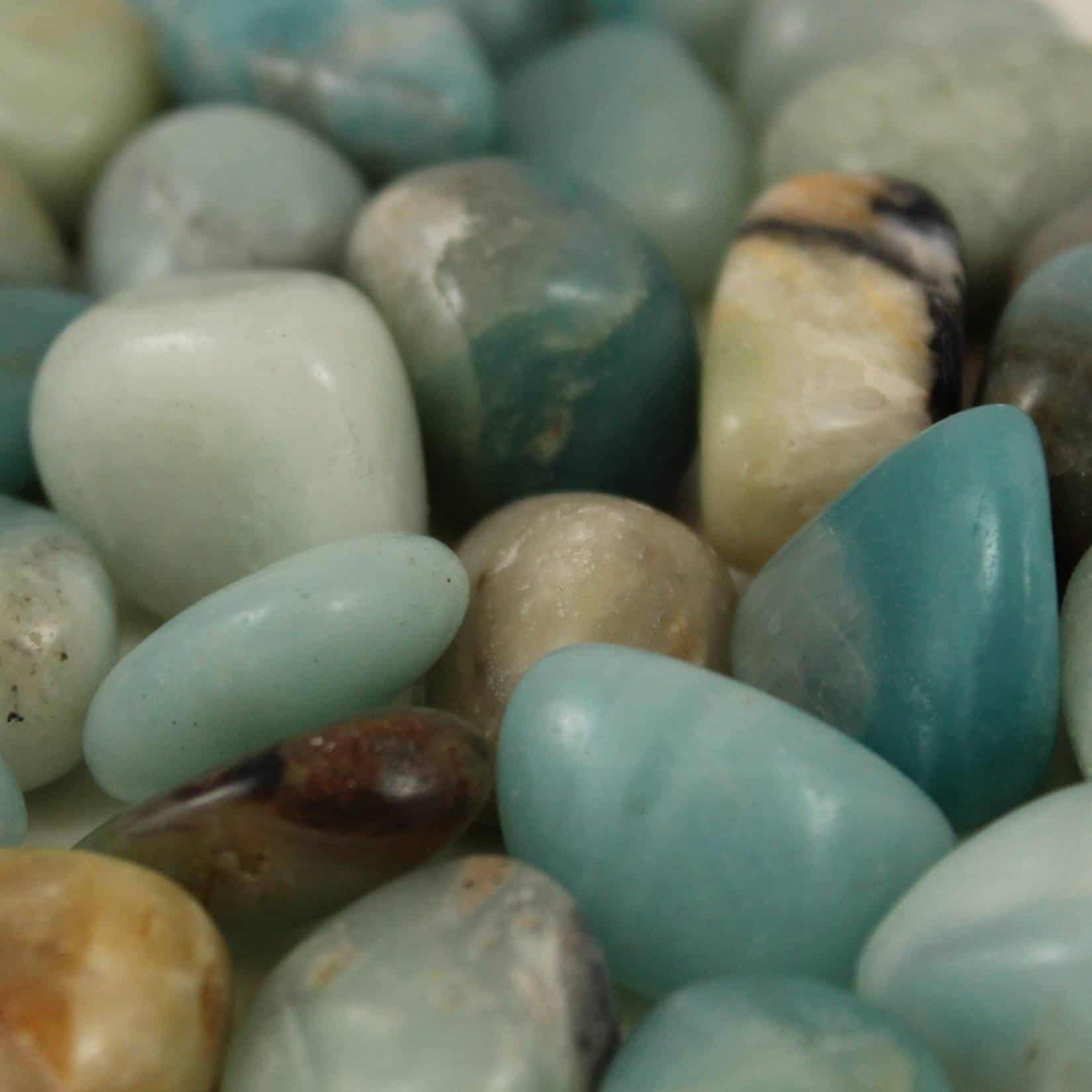 Tumbled Amazonite - Buy Amazonite tumblestones online - UK rock shop