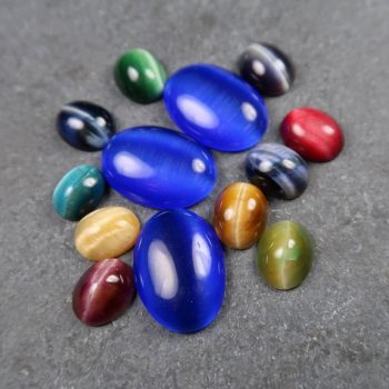 Cats Eye Glass Cabochons For Jewellery Making