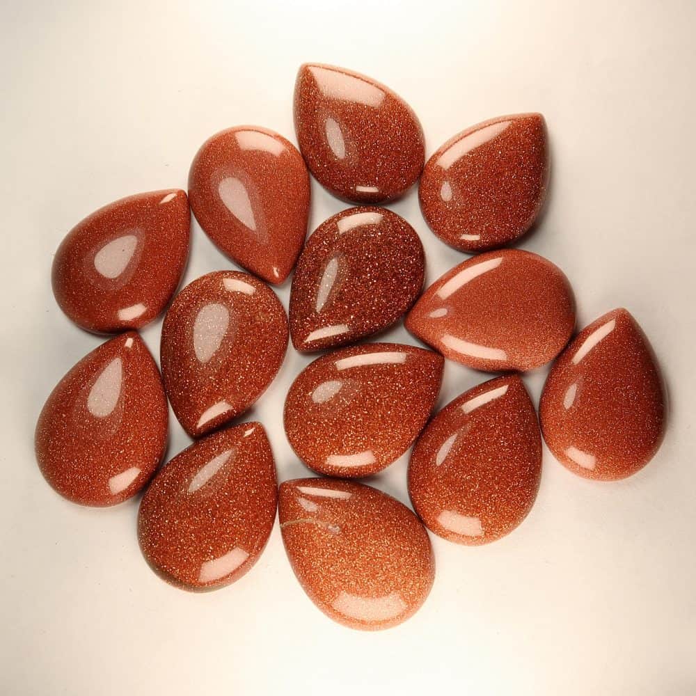goldstone cabochons (red)