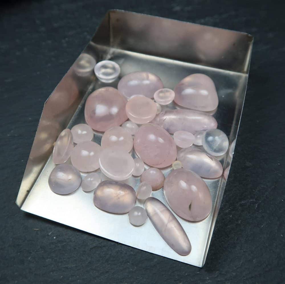 rose quartz cabochons for jewellery making