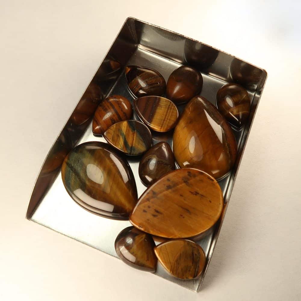 tigers eye cabochons (golden)