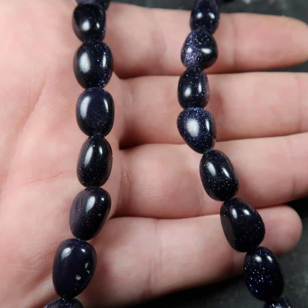 Blue Goldstone beads