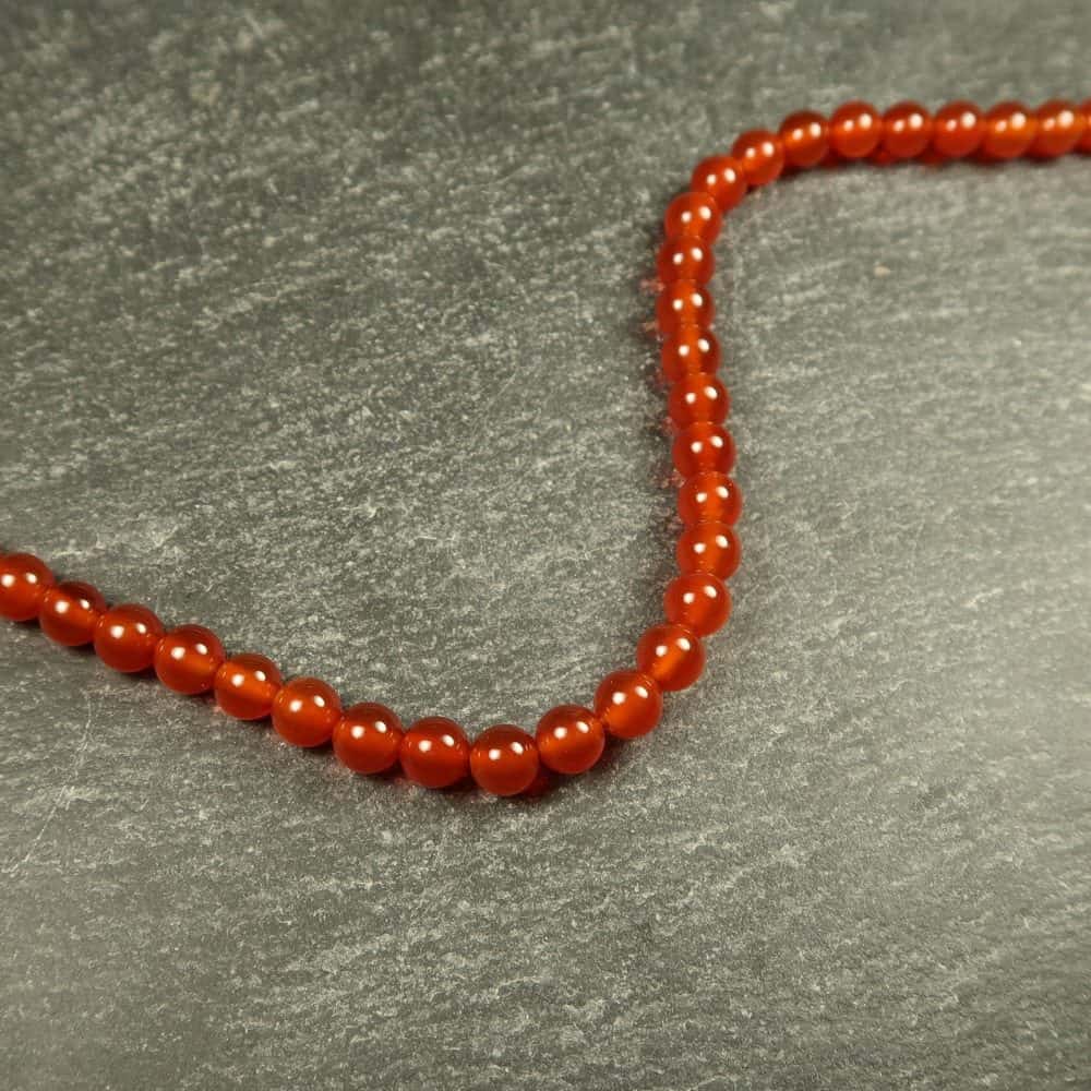 carnelian round beads on strand for jewellery making