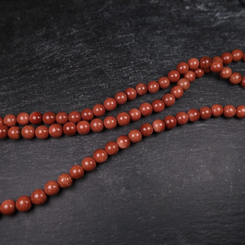 redbrown goldstone glass bead strands for jewellery making 2