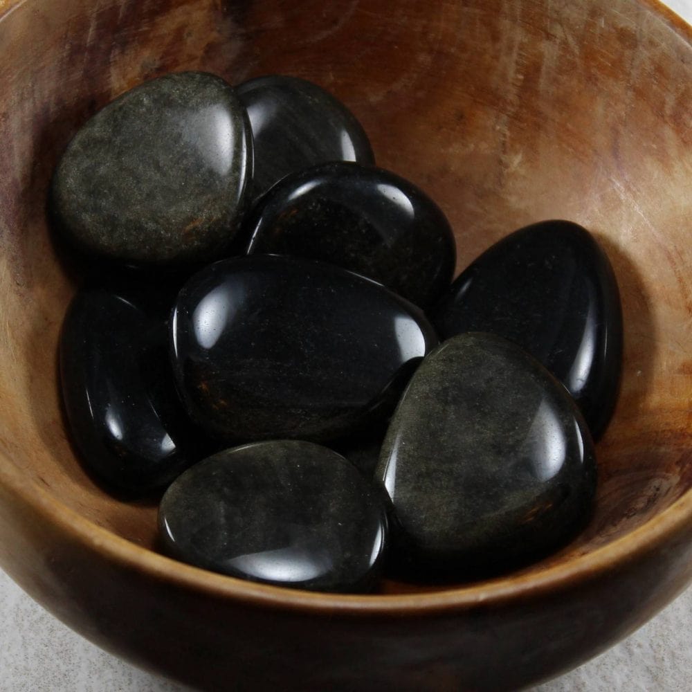 Sheen Obsidian Palmstones Thumbstones
