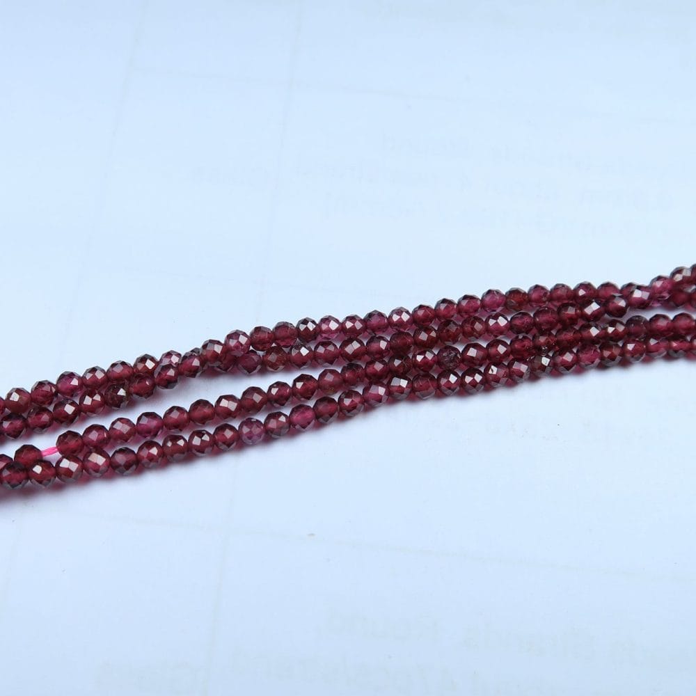 faceted garnet bead strands for jewellery making