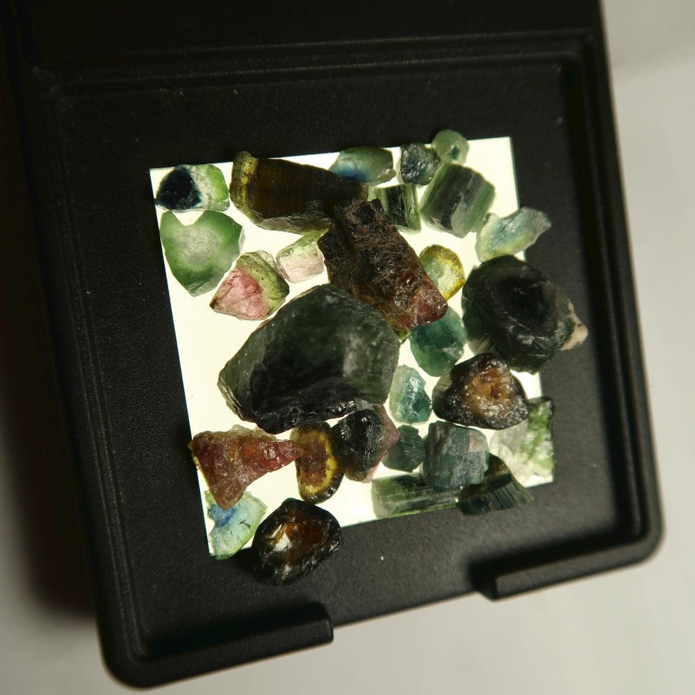 tourmaline crystals (bicolour, tricolour)