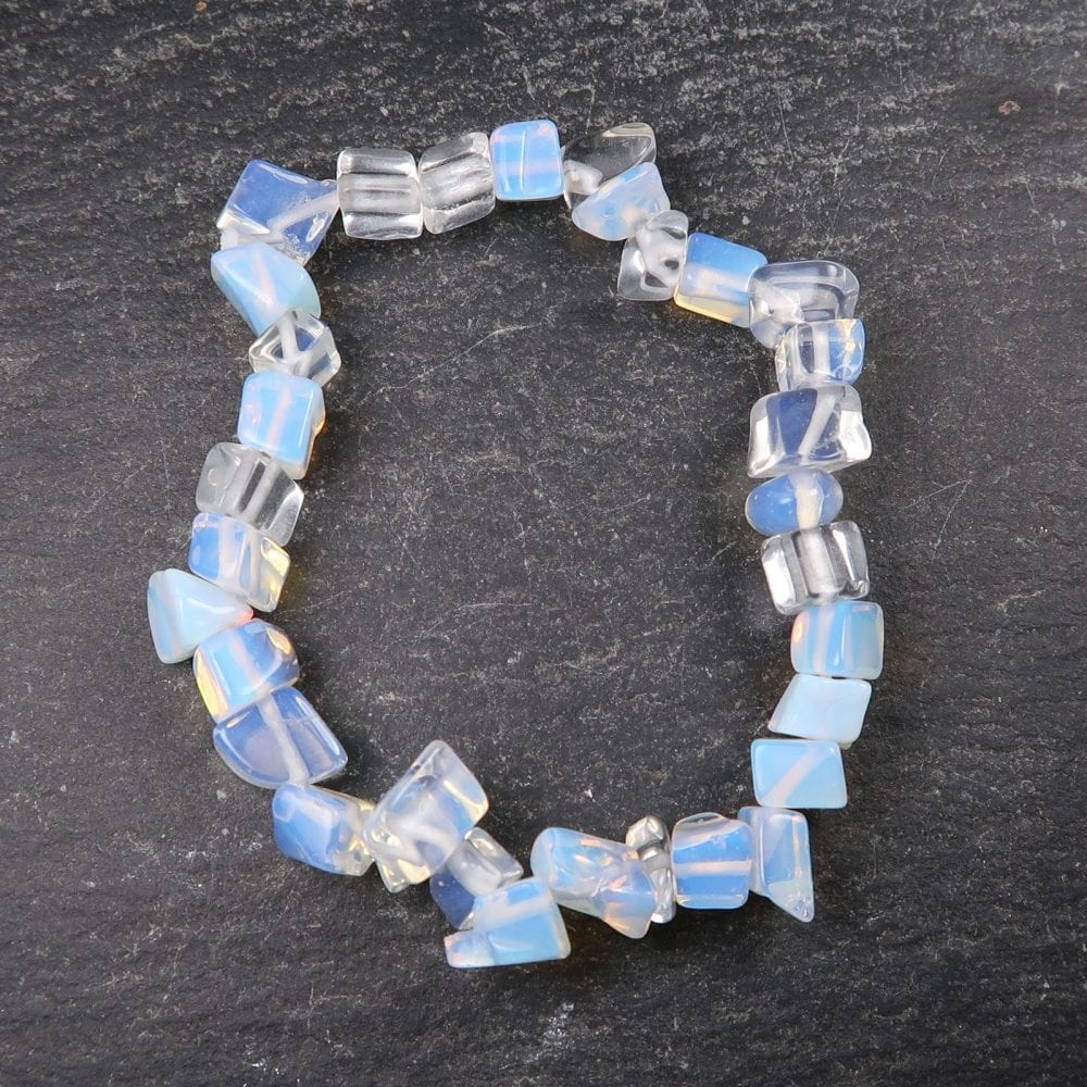 opalite glass chip bead bracelets