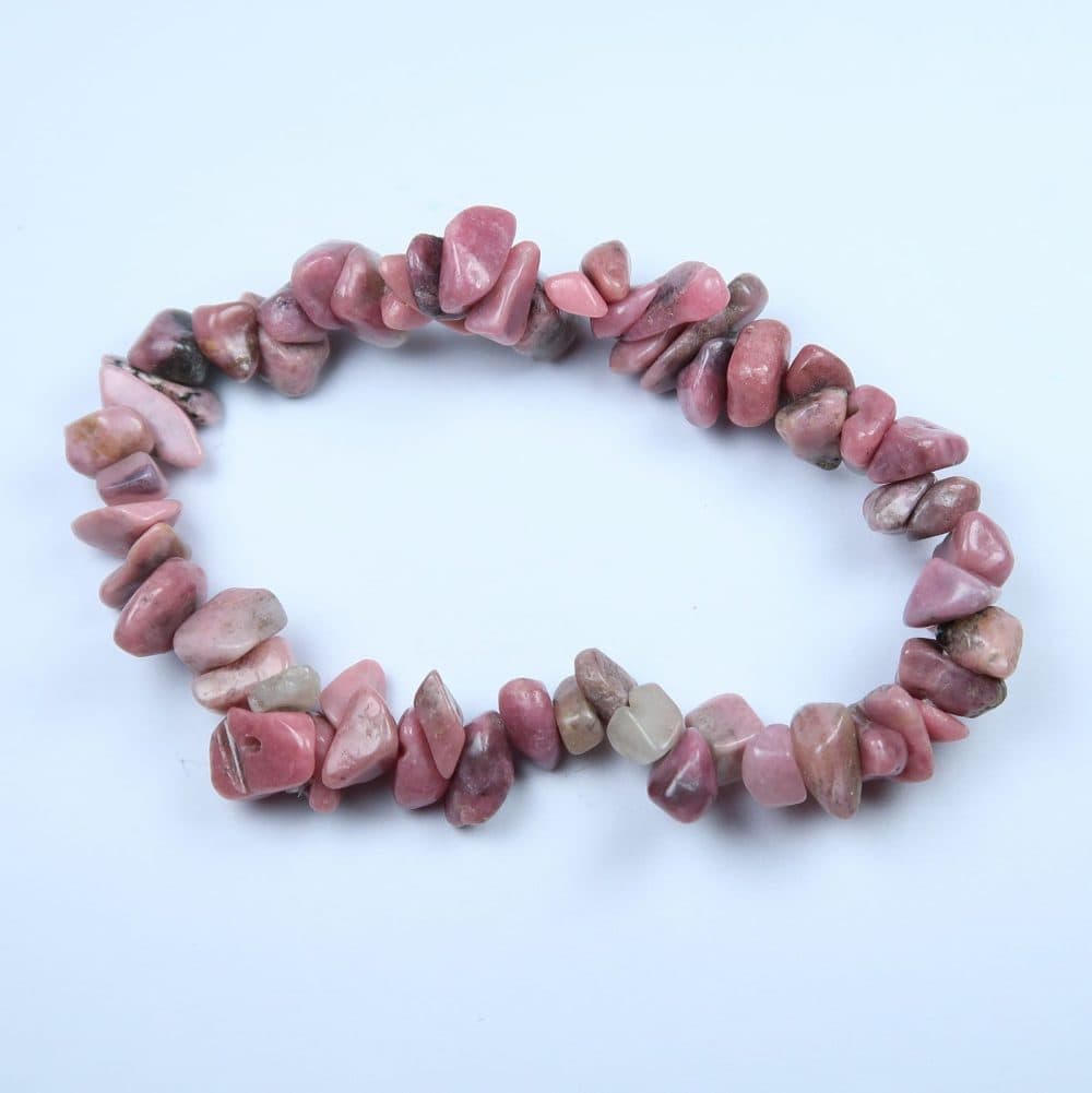pink rhodonite chip bead bracelets 2