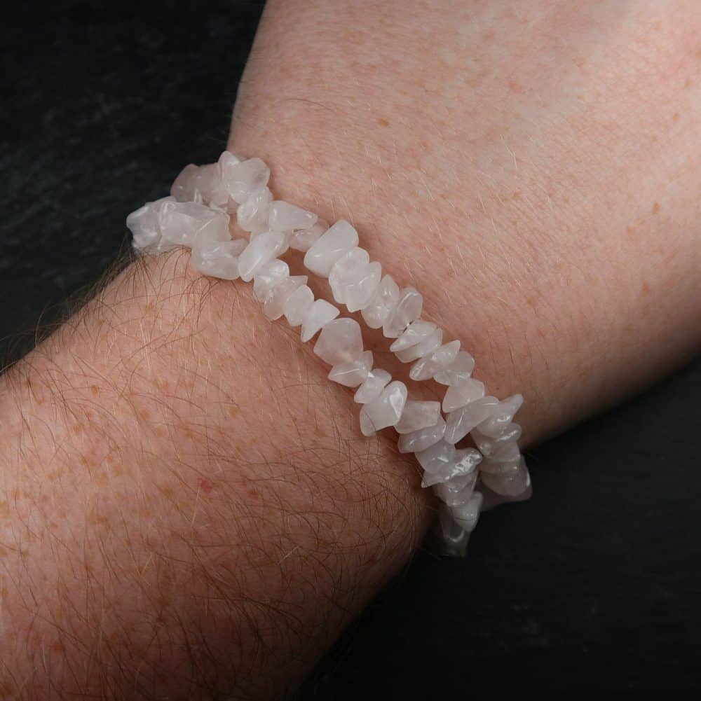 rose quartz chip bead bracelets 4