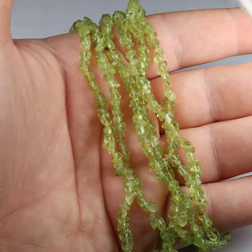 green peridot chip bead strands for jewellery making 5