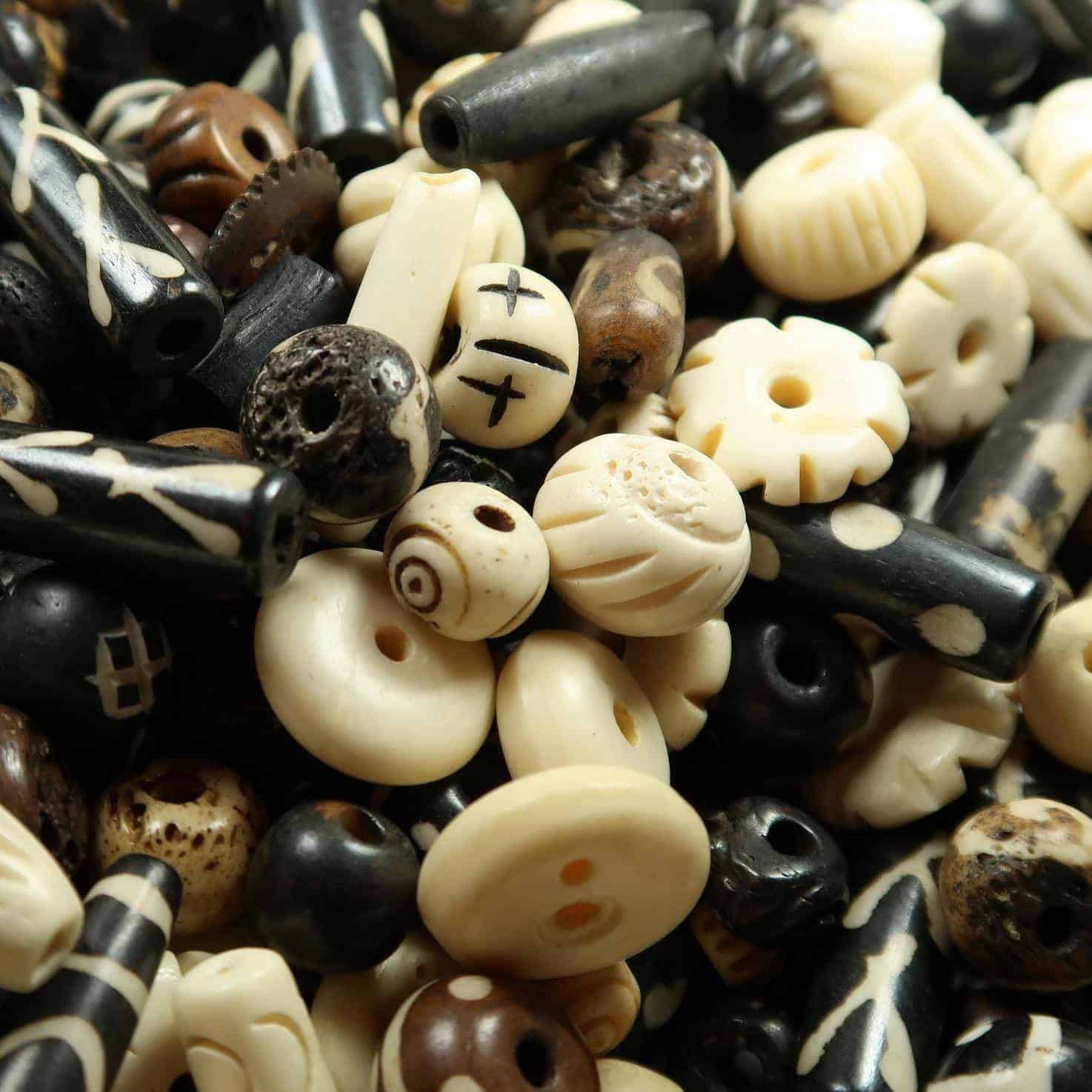 Bone beads for Jewellers Buy Bone beads UK LARP Jewellery