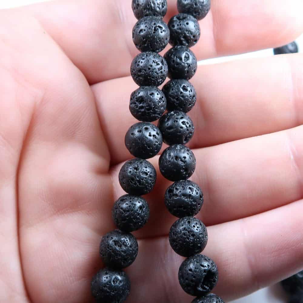 black lava beads for jewellery making 3