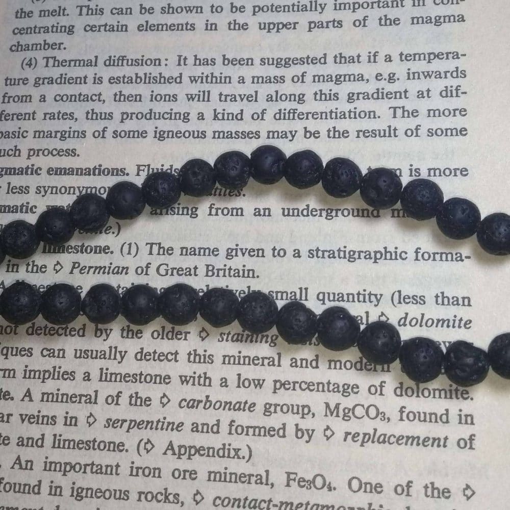 Round Black Lava Beads