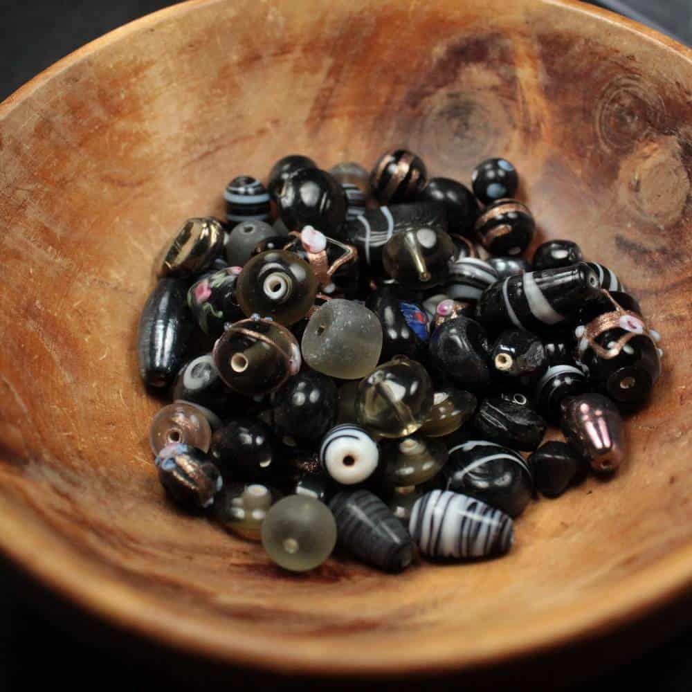 Black Glass Bead Mix