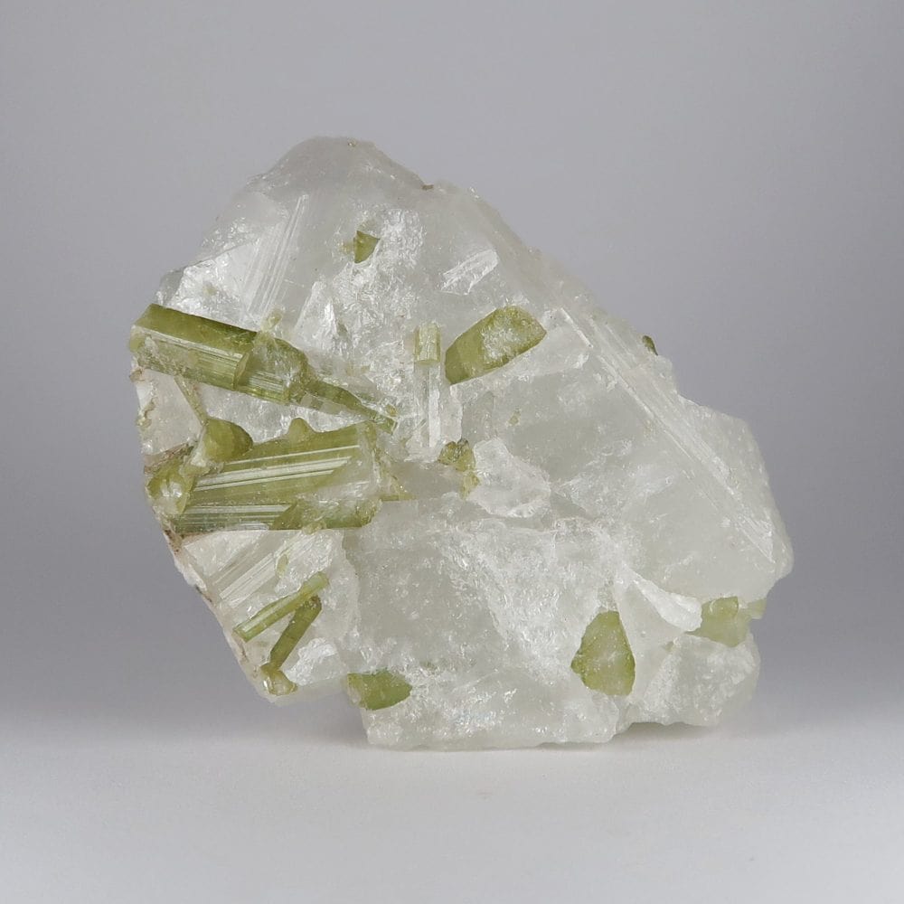 tourmaline specimens (green in quartz)