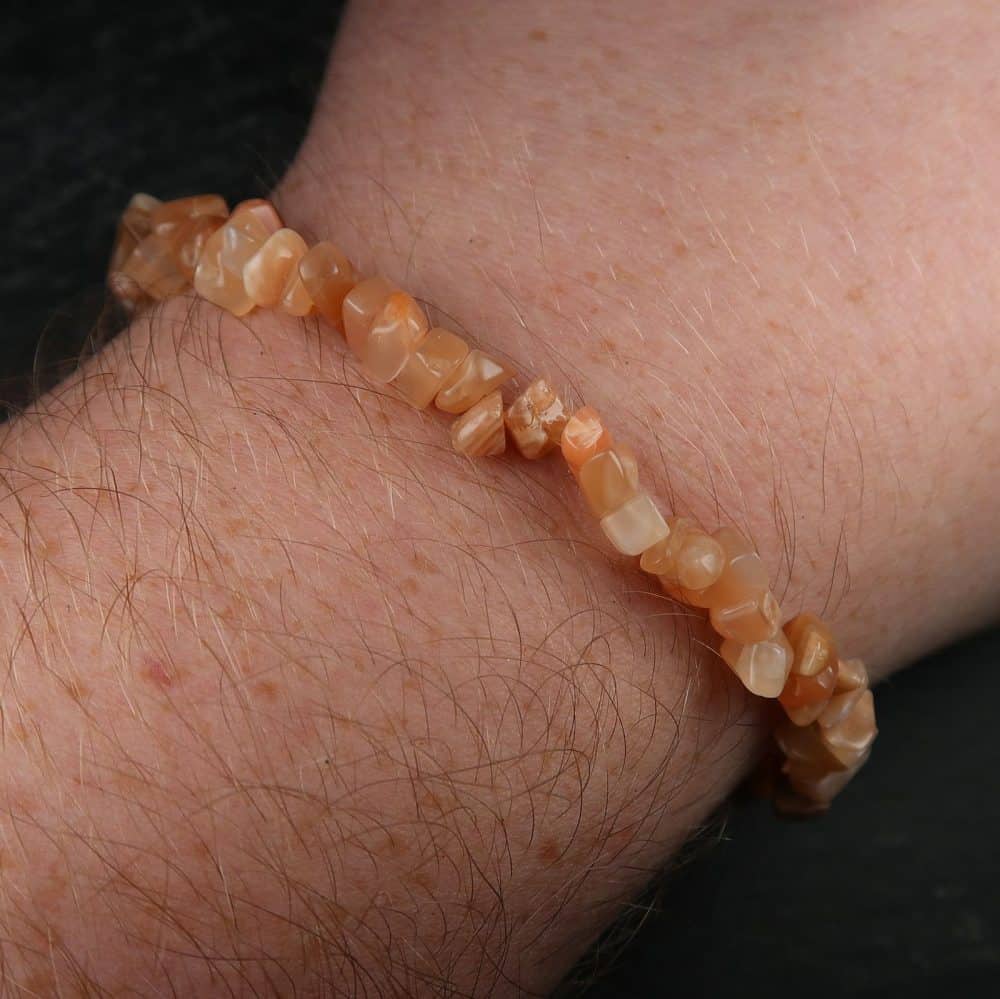 peach moonstone chip bead bracelets 3