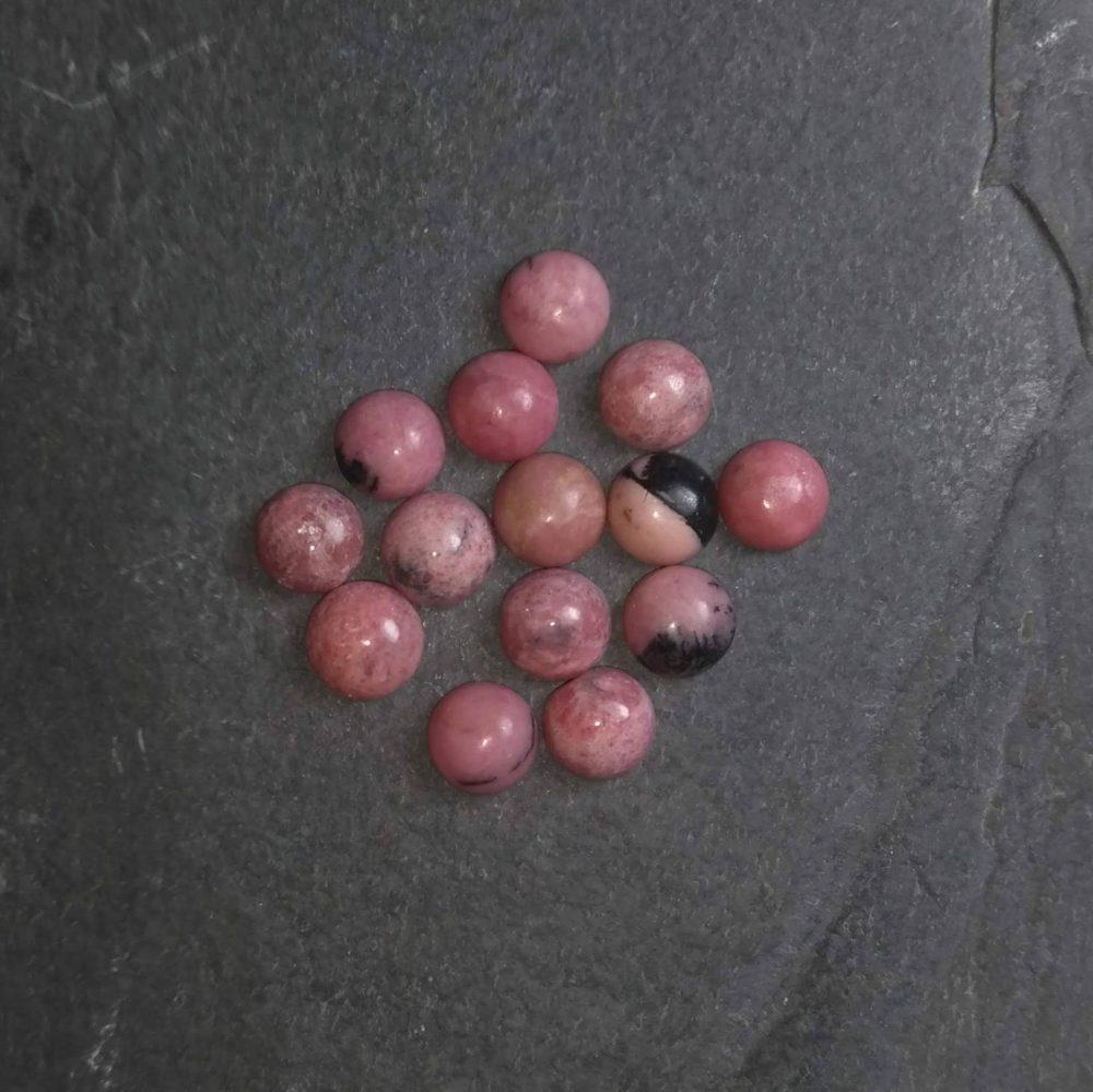 Pink Rhodonite cabochons perfect for jewellers.