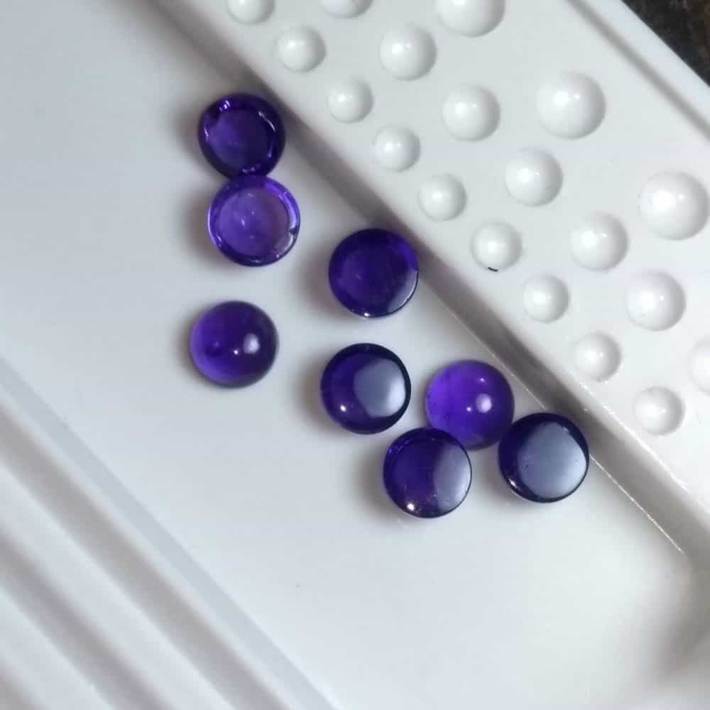 Amethyst cabochons for jewellery making