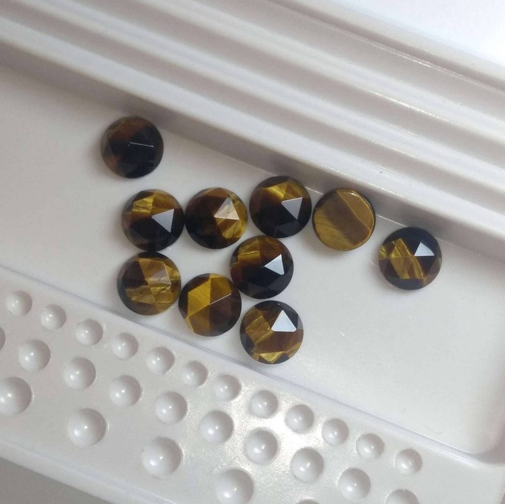 Rose Cut Tigers Eye cabochons for jewellery making 112326