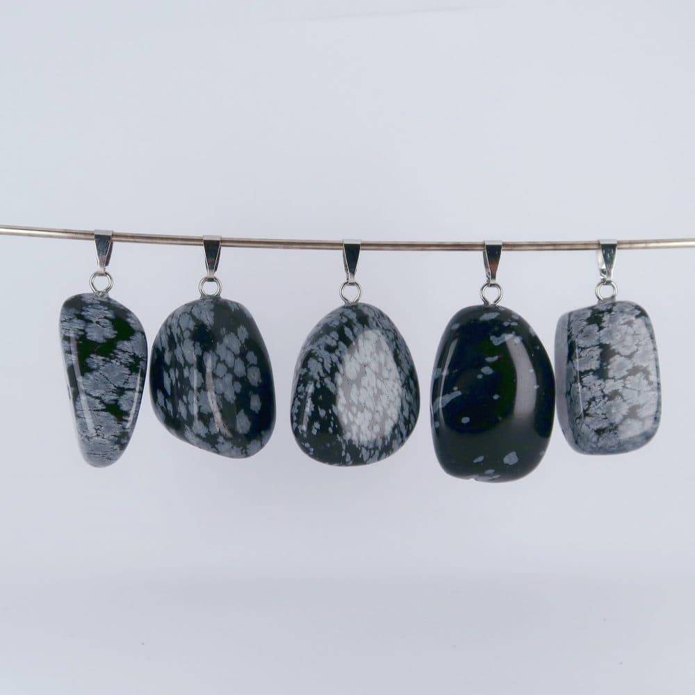 obsidian pendants (snowflake)