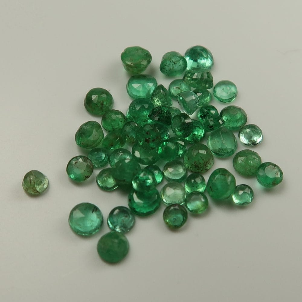 emeralds, faceted