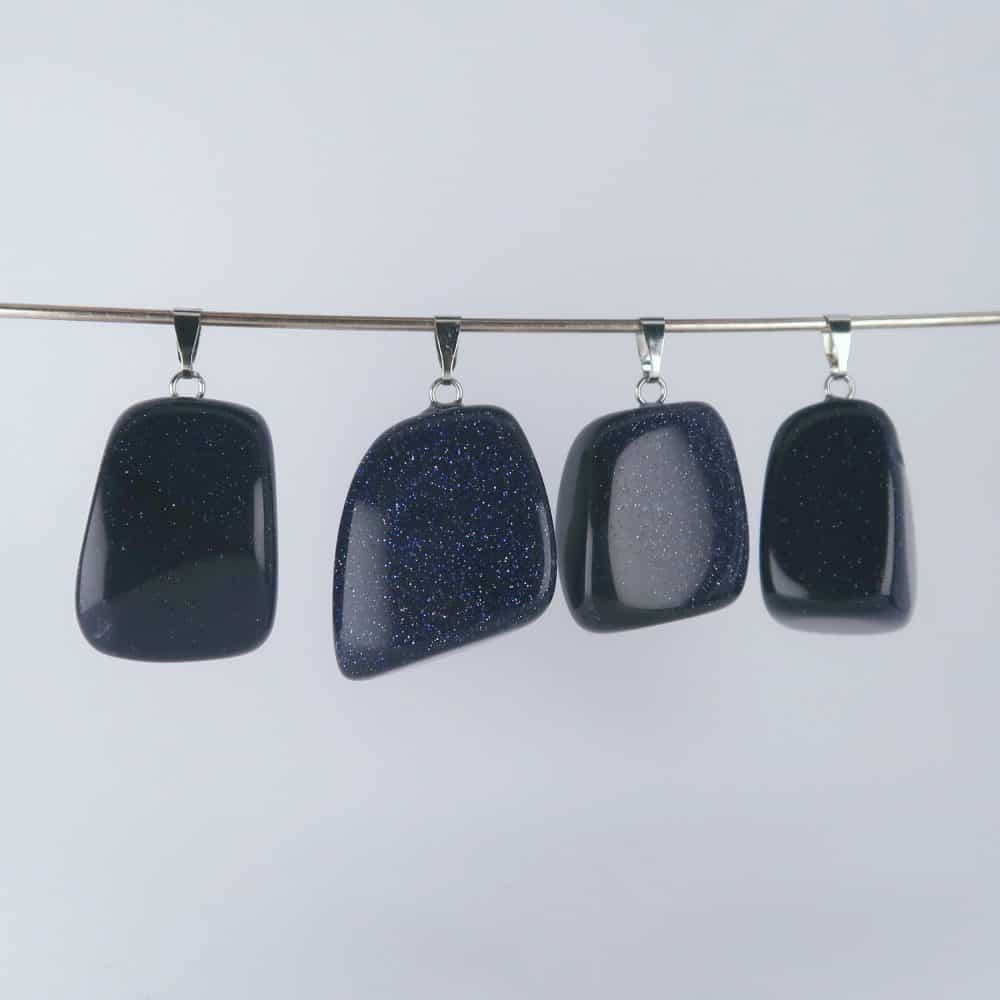 goldstone pendants (blue)