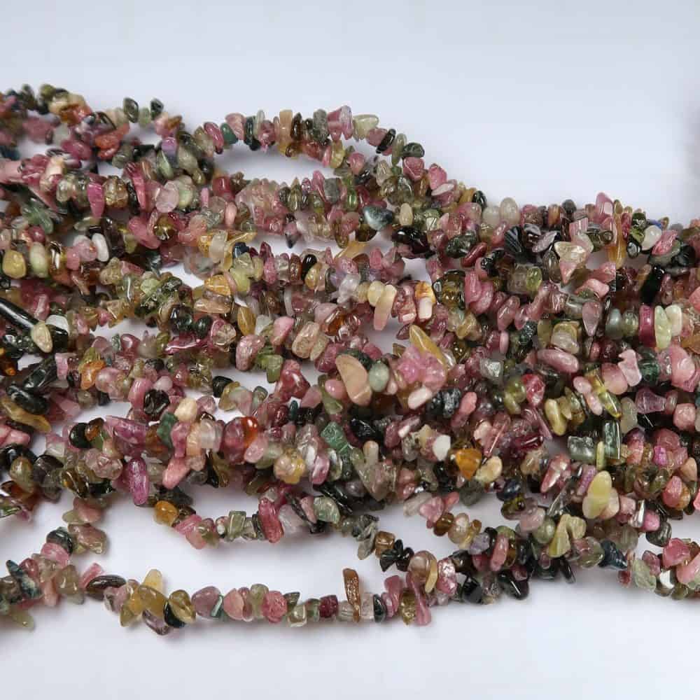 mixed tourmaline chip bead strands for jewellery making