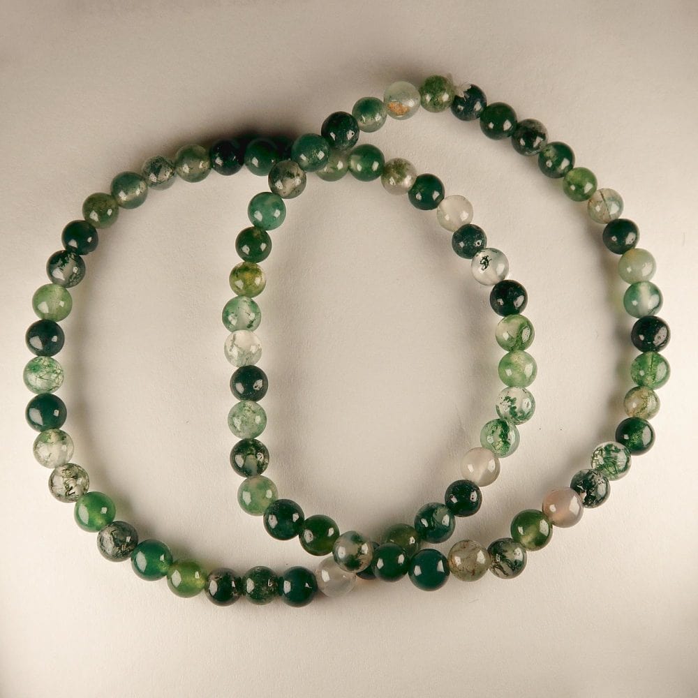 agate bracelets (green moss)