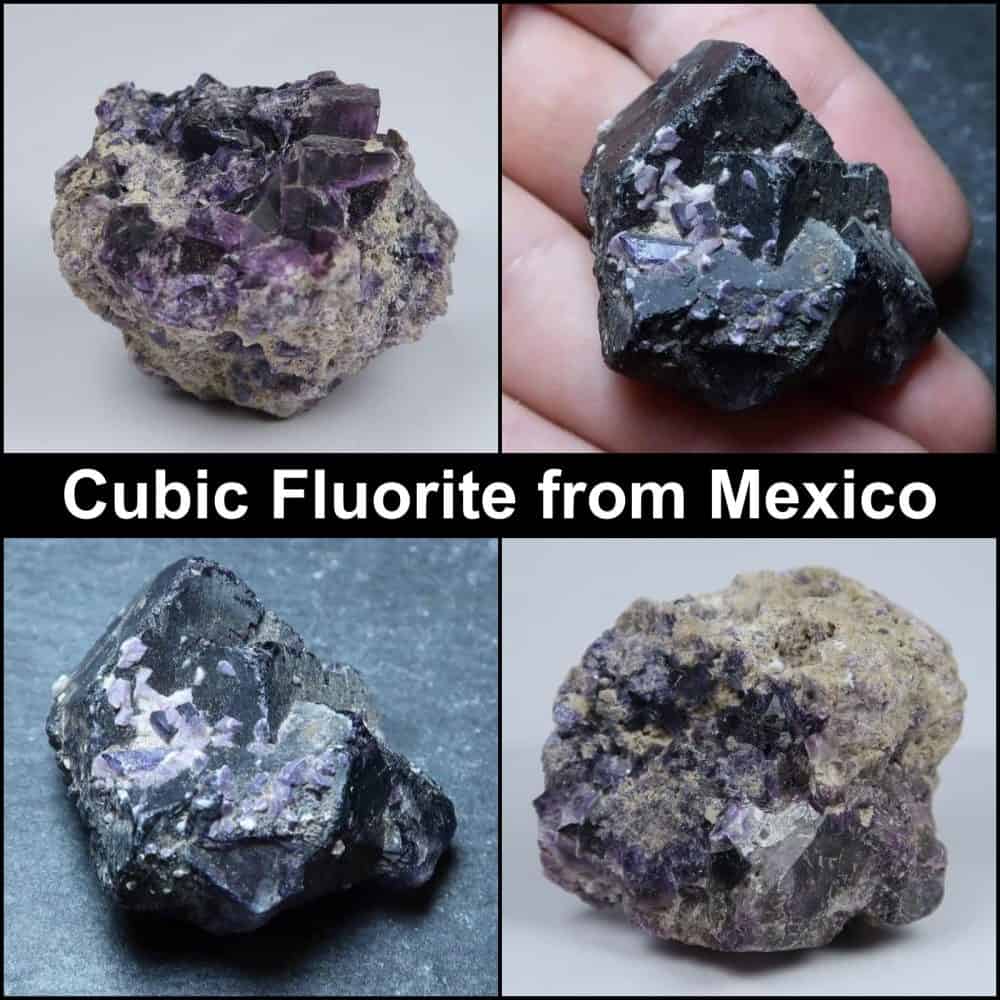 cubic fluorite specimens from mexico collage 1