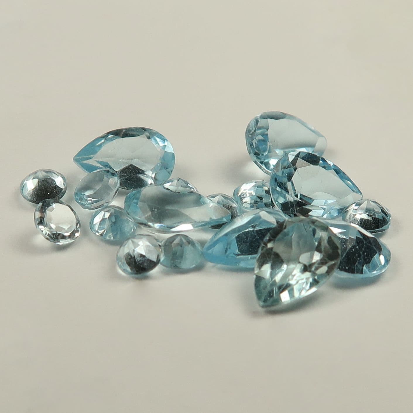 Faceted Blue Topaz - Gemstone Topaz facets for Sale - UK Gemstones