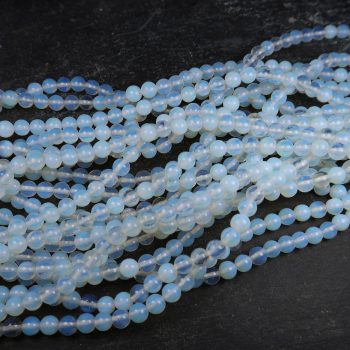 round opalite glass bead strands for jewellery making