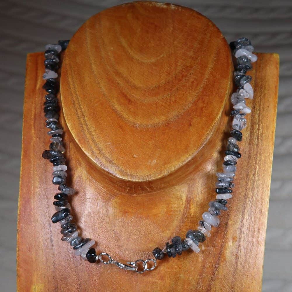 quartz necklaces (tourmalinated)