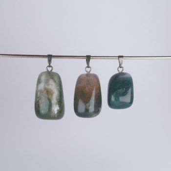 agate pendants (green moss)