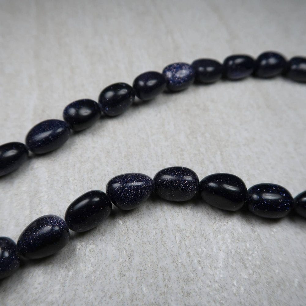 Blue Goldstone Glass Bead Strands For Jewellery Makers (2)