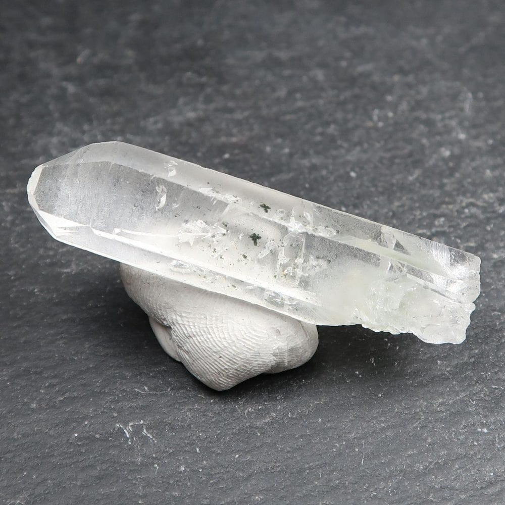 clear quartz point with chlorite inclusions