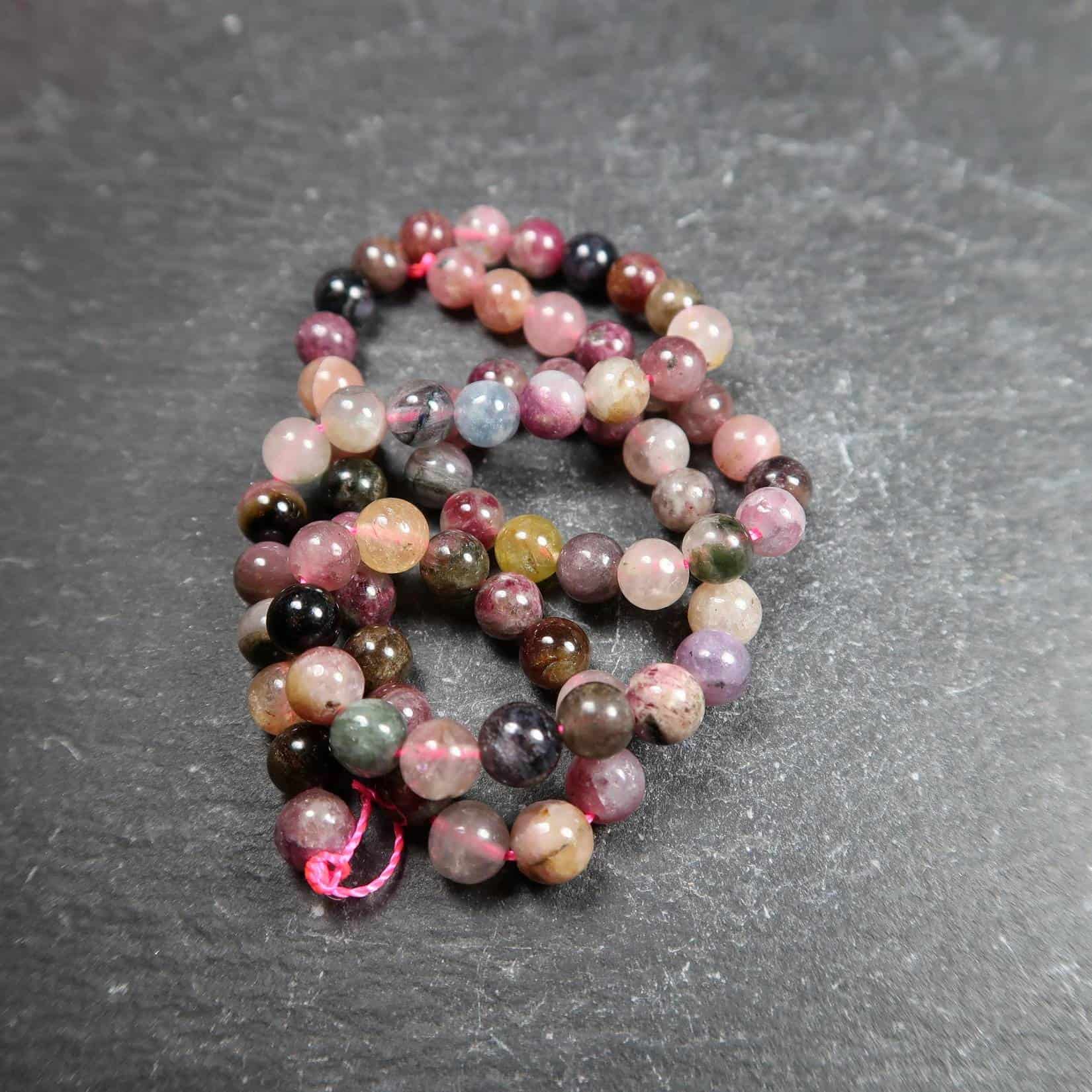 Tourmaline bead strands Buy mixed Tourmaline beads online UK