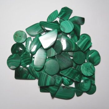 malachite cabochons (freeforms and parcels)