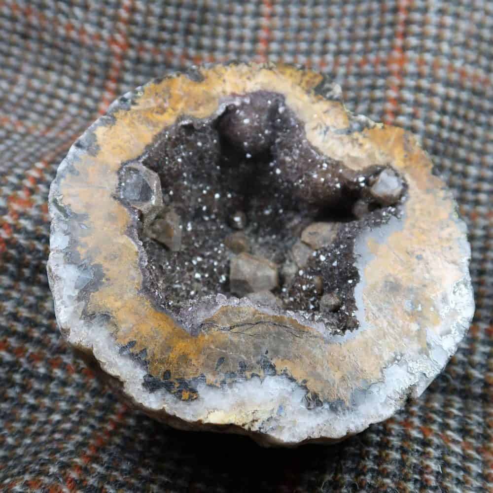Smoky Quartz Geode With Calcite (1)